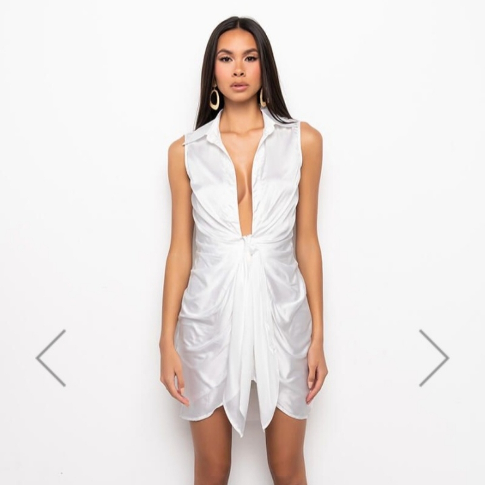 Step It Up Low V Mini Dress